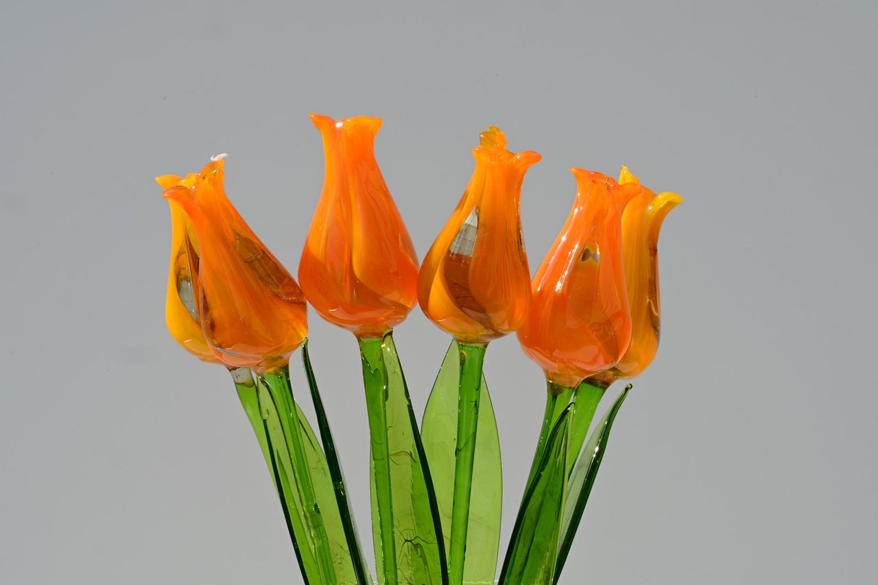 Bright Orange Glass Tulip