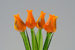 Bright Orange Glass Tulip