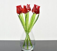 "Liora" Red Glass Tulip