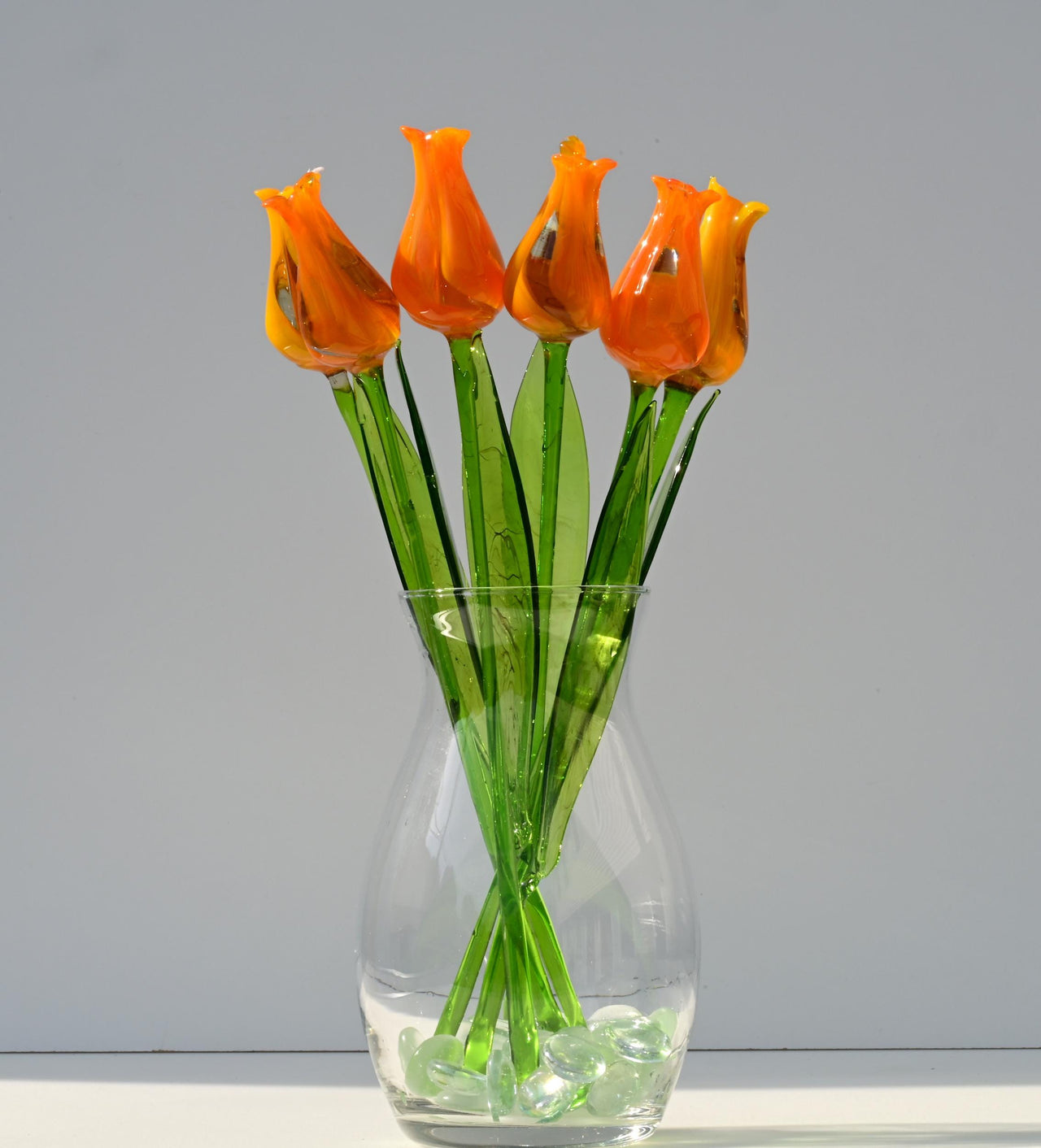Bright Orange Glass Tulip