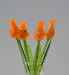Bright Orange Glass Tulip