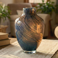 Hand-Blown Heavy Glass Vase – Large Handmade Statement Flower Vase