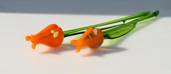Bright Orange Glass Tulip
