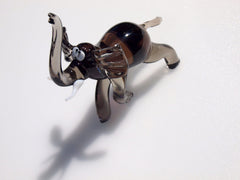 Elephant Decor, Elephant Statue, Elephant Figurine, Elephant Gifts, Glass Elephant, Elephant Art, Elephant Sculpture, Amber Glass, Statue