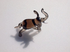 Handmade Grey Glass Elephant Figurine: Collectible Art Glass Sculpture