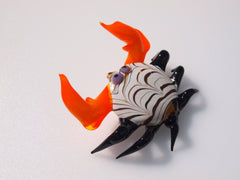 Hand-Blown Art Glass Crab Figurine - Collectible Sculpture