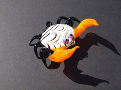 Hand-Blown Art Glass Crab Figurine - Collectible Sculpture