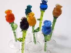 Mini Glass Rose in Vase: Handmade Sentimental Keepsake