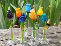 Mini Glass Rose in Vase: Handmade Sentimental Keepsake