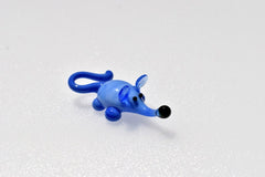 Lampwork Glass Mouse Miniature: Whimsical Blue Glass Menagerie
