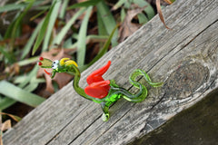 Green Glass Dragon Figurine: Hand-Made Flame Work Sculpture