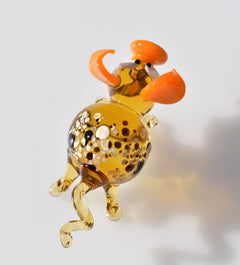 Amber Glass Pig Figurine: Hand-Blown Collectible Animal