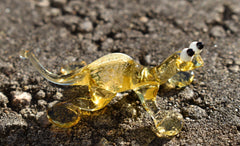 Handmade Glass Lizard, Salamander, Reptile Decor, Mini Glass Animals, Reptile Art, Glass Animals, Glass Sculpture, Yellow Lizard, Reptile