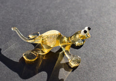 Handmade Glass Lizard, Salamander, Reptile Decor, Mini Glass Animals, Reptile Art, Glass Animals, Glass Sculpture, Yellow Lizard, Reptile