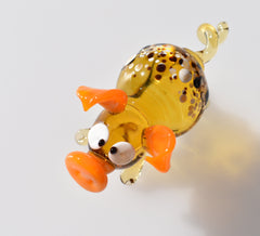 Amber Glass Pig Figurine: Hand-Blown Collectible Animal