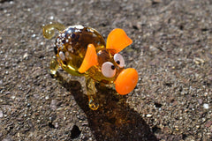 Amber Glass Pig Figurine: Hand-Blown Collectible Animal