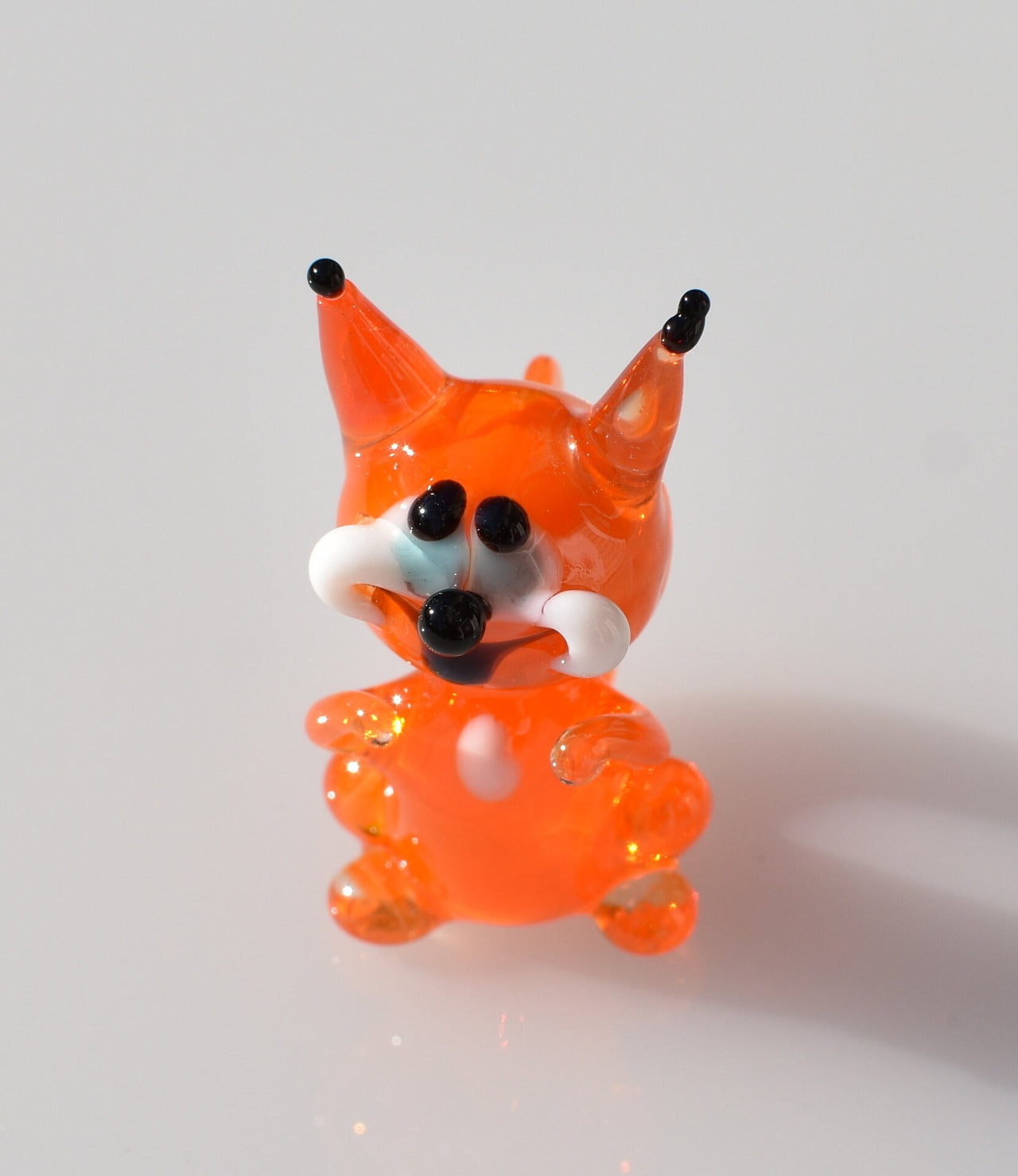Handmade Glass Squirrel Figurine: Whimsical Collectible Sculpture