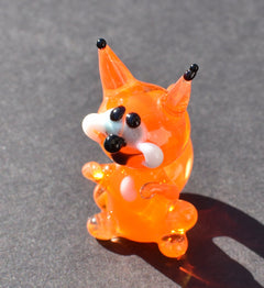 Handmade Glass Squirrel Figurine: Whimsical Collectible Sculpture