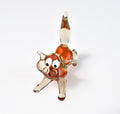 Handmade Glass Orange Cat Figurine: Whimsical Art Sculpture
