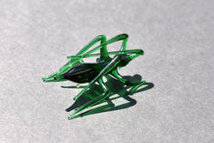 Handmade Glass Grasshopper Figurine: Whimsical Art Sculpture