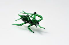 Hand Blown Glass Grasshopper Figurine - Unique Insect Decor - Gift for Insect Lover