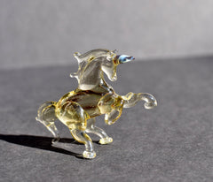 Glass Unicorn. Whimsical figurine with a lot of character and personality. Excellent addition to your glass collection, unique gift.