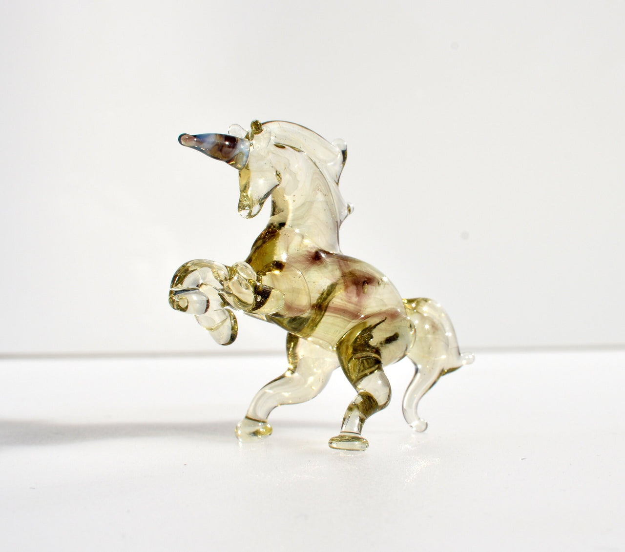 Glass Unicorn. Whimsical figurine with a lot of character and personality. Excellent addition to your glass collection, unique gift.