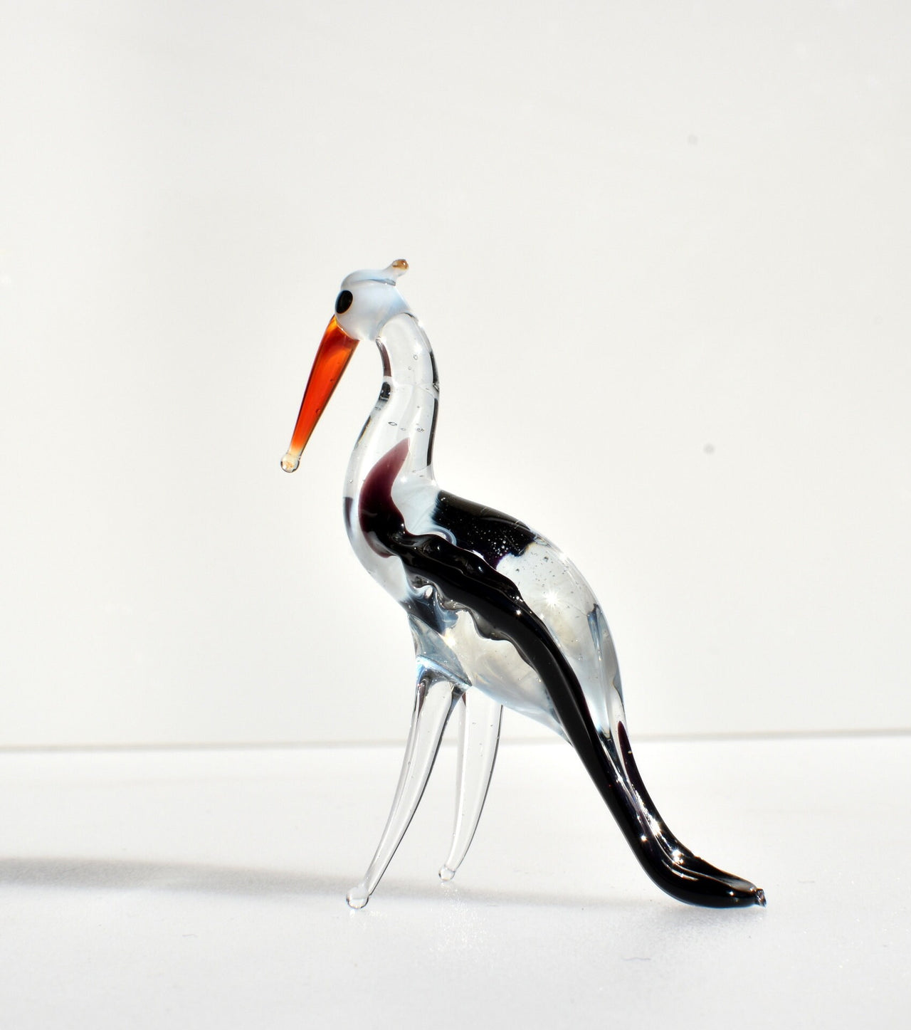 Handmade Glass Bird Figurine, Crane Art, Japanese Crane, Bird Sculpture, Bird Decor, Bird Lover Gifts, Glass Bird, Bird Art, Cranes, Crane