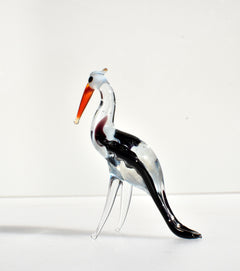 Handmade Glass Bird Figurine, Crane Art, Japanese Crane, Bird Sculpture, Bird Decor, Bird Lover Gifts, Glass Bird, Bird Art, Cranes, Crane