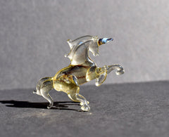 Glass Unicorn. Whimsical figurine with a lot of character and personality. Excellent addition to your glass collection, unique gift.