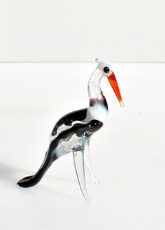 Handmade Glass Bird Figurine, Crane Art, Japanese Crane, Bird Sculpture, Bird Decor, Bird Lover Gifts, Glass Bird, Bird Art, Cranes, Crane