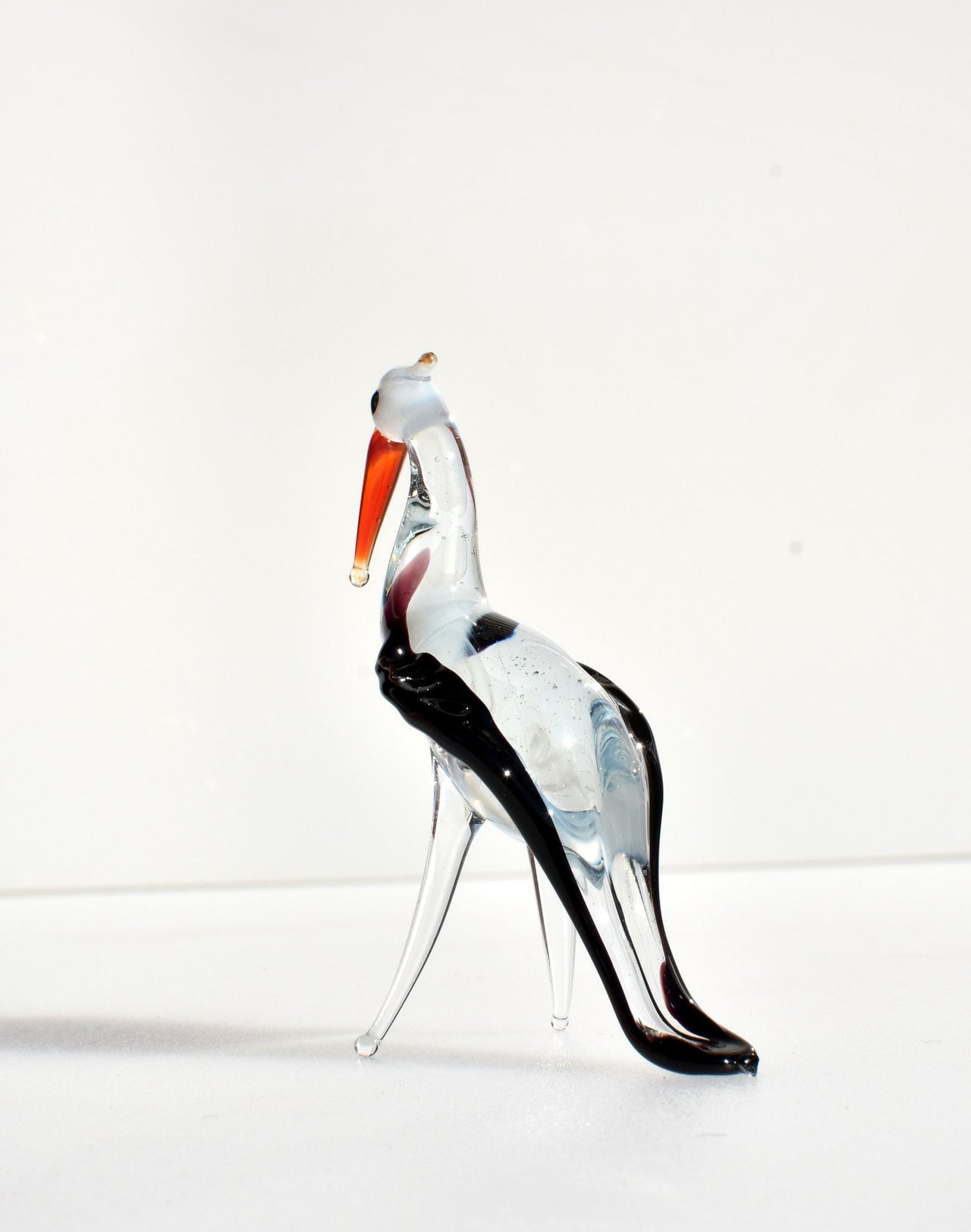 Handmade Glass Bird Figurine, Crane Art, Japanese Crane, Bird Sculpture, Bird Decor, Bird Lover Gifts, Glass Bird, Bird Art, Cranes, Crane