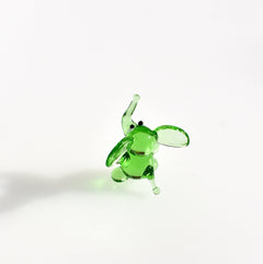 Hand Blown Green Glass Elephant Figurine – Lucky Miniature Sculpture