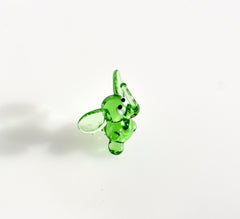Hand Blown Green Glass Elephant Figurine – Lucky Miniature Sculpture
