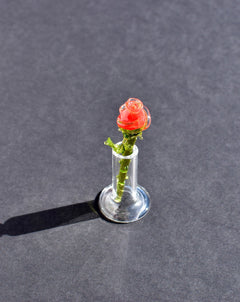 Mini Glass Rose in Vase: Handmade Sentimental Keepsake