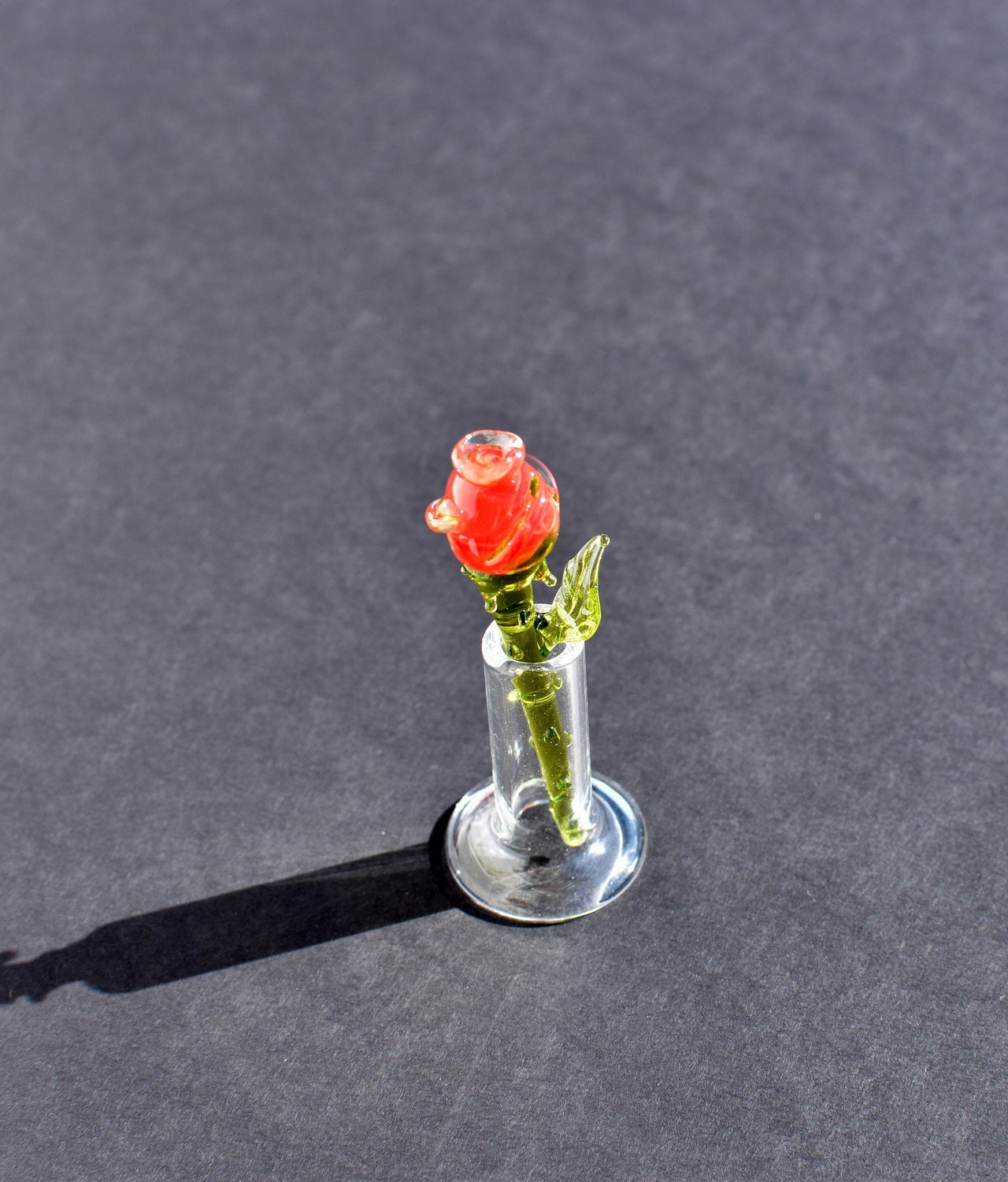 Mini Glass Rose in Vase: Handmade Sentimental Keepsake