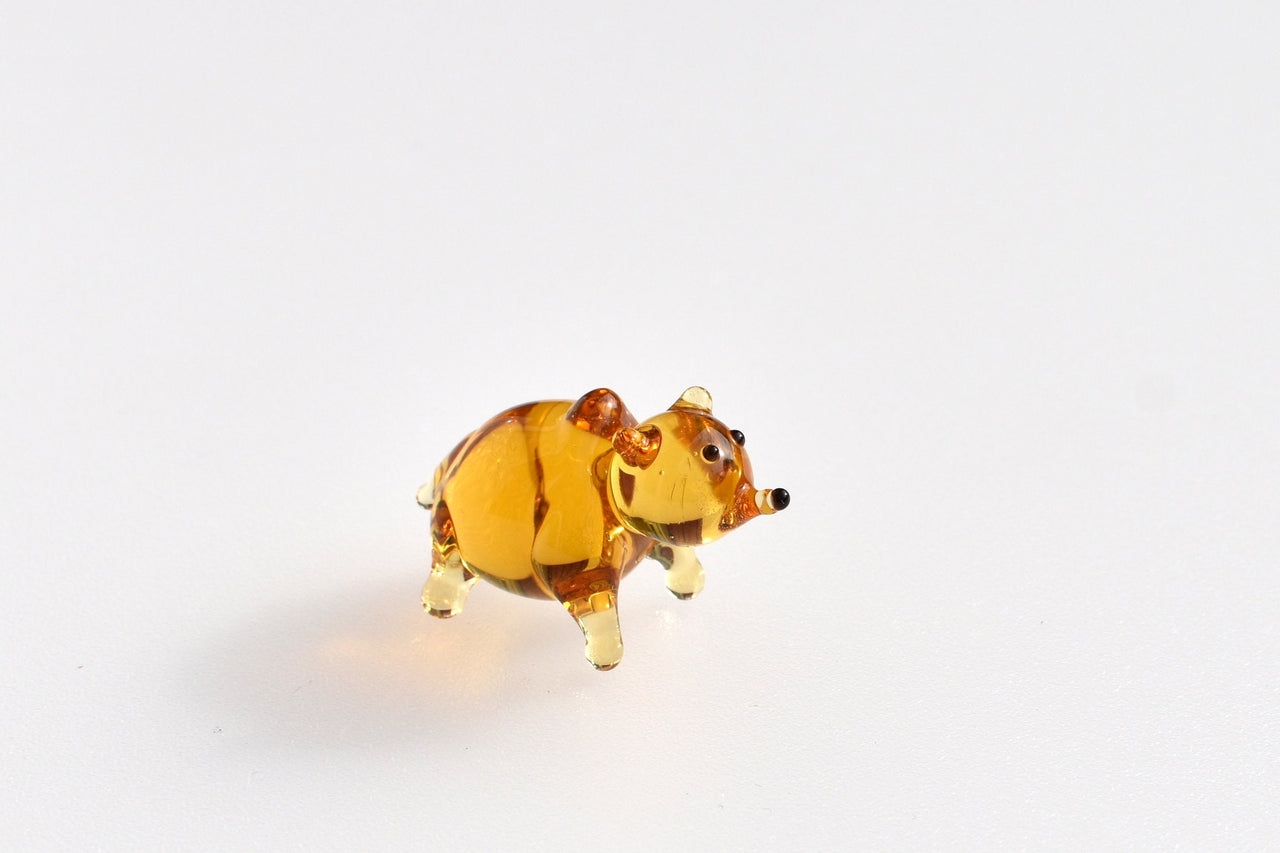 Tiny Glass Animals, Glass Bear, Mini Glass Animals, Woodland Decor, Woodland Animals, Forest Animals, Glass Bear Figurine, Glass Figure, Art