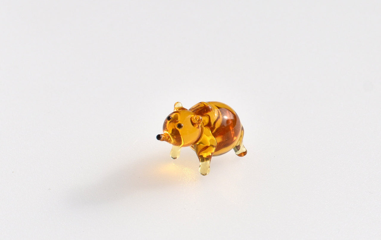 Tiny Glass Animals, Glass Bear, Mini Glass Animals, Woodland Decor, Woodland Animals, Forest Animals, Glass Bear Figurine, Glass Figure, Art