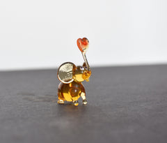 Tiny Glass Elephant Miniature: Whimsical Heart Figurine