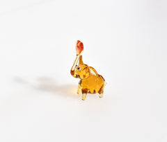 Tiny Glass Elephant Miniature: Whimsical Heart Figurine