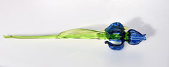 Blue Glass Iris, Blown Glass Flowers, Glass Flower Bouquet, Spring Home Decor Centerpiece, Eternal Flowers, Blown Glass Art Mothers Day Gift