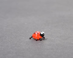 Miniature Glass Ladybug Figurine: Handblown Red Insect Sculpture