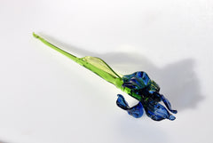 Blue Glass Iris, Blown Glass Flowers, Glass Flower Bouquet, Spring Home Decor Centerpiece, Eternal Flowers, Blown Glass Art Mothers Day Gift