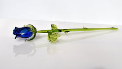 Glass Flower Bouquet - Handmade Glass Flowers Rose - Blown Glass Flowers - Blue Glass Rose - Mothers Day Gifts for Her