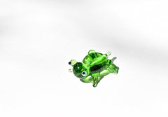 Lampwork Glass Frog Miniature: Whimsical Tiny Figurine