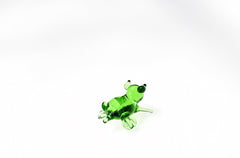 Lampwork Glass Frog Miniature: Whimsical Tiny Figurine