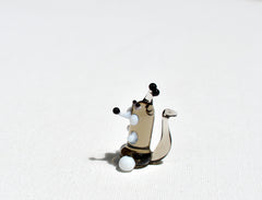 Lampwork Glass Squirrel Miniature: Whimsical Glass Menagerie
