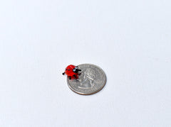 Miniature Glass Ladybug Figurine: Handblown Red Insect Sculpture