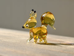 Handmade Glass Squirrel Figurine: Collectible Art Glass Sculpture