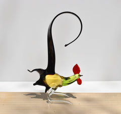 Rooster Decor, Chicken Decor, Glass Rooster, Farmhouse Decor, Glass Chicken, Chicken Gifts, Farm Decor, Rooster Statue, Glass Sculpture